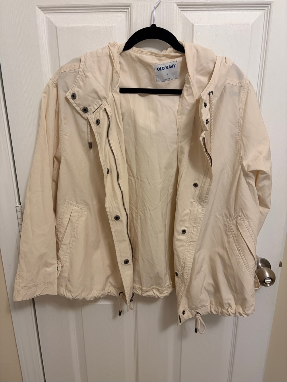 Old Navy Cream Hooded Utility Anorak Jacket - Women's